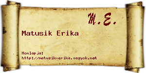 Matusik Erika névjegykártya